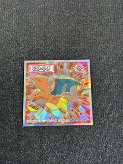 Pokemon【NM】Japanese Pokemon Wafer Sticker - Charizard #12 Holo Lotte Promo - Image 1
