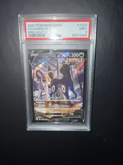 Pokemon Umbreon V Ultra Rare Full Art Holo Brilliant Stars TG22/TG30 PSA 9 2022 - Image 1