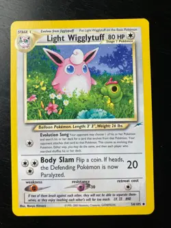 Pokemon Neo Destiny Non-Holo Light Wigglytuff 54/105. Excellent Condition. - Image 1