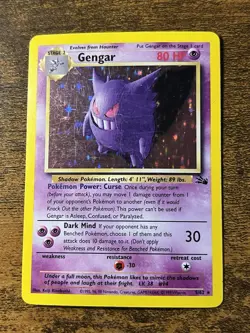 Gengar 5/62 Holo Rare Fossil Unlimited Pokemon TCG - Image 1