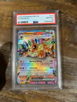 POKEMON 2025 Prismatic Evolutions FLAREON EX #014 PSA 10 Gem Mint RARE - Image 1