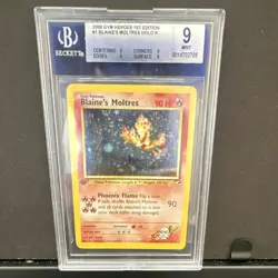 Pokemon Blaine's Moltres Gym Heroes 1st Edition Holo BGS 9 1/132 2000 Card - Image 1