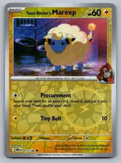 Pokemon TCG SV10: Destined Rivals Team Rocket's Mareep 072/182 Reverse Holo - Image 1