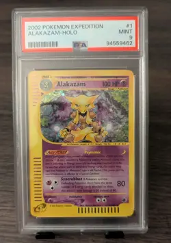 Pokemon Alakazam Holo 1/165 Expedition PSA MINT 9 - Image 1