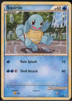 Squirtle 63/95 Common HGSS Unleashed Pokemon NM - Image 2
