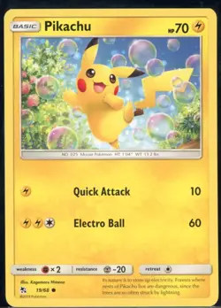 Pikachu 19/68 Common Hidden Fates Pokemon NM - Image 2