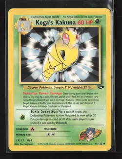 Koga's Kakuna 47/132 Uncommon Gym Challenge Pokemon NM - Image 2