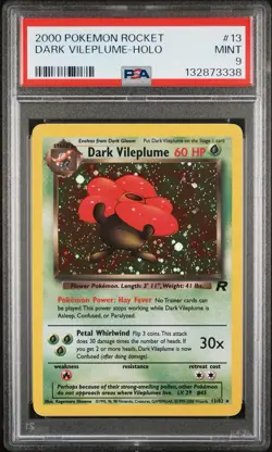 2000 POKEMON ROCKET #13 DARK VILEPLUME-HOLO PSA 9 MINT - Image 1