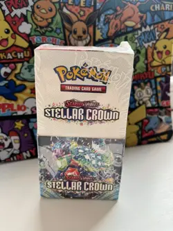 Pokemon TCG Stellar Crown Half Booster Box (18 Packs) - New & Sealed - Image 1