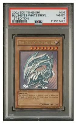SDK-001 Yu-Gi-Oh! Blue-Eyes White Dragon 1st Edition 2002 - PSA 4 - Image 1
