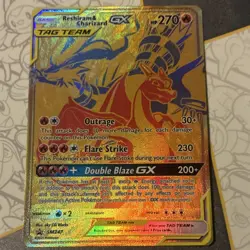 Pokemon TCG Reshiram & Charizard GX SM247 TAG TEAM Promo Holo 270 HP Card - Image 1