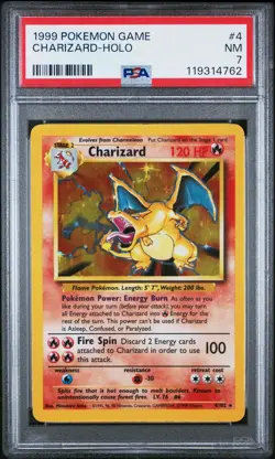 1999 POKEMON GAME #4 CHARIZARD-HOLO PSA 7 - Image 1