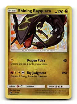 Shining Legends #56/73 Shining Rayquaza Shiny Holo Rare,Holo Pokemon - Image 1