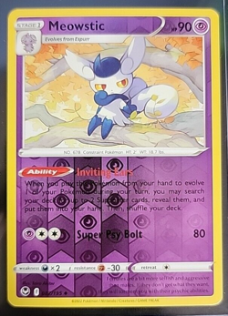 Pokemon TCG Meowstic Sword & Shield - Silver Tempest 082/195 Reverse Holo... - Image 1