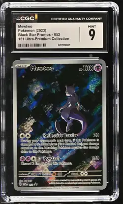 2023 Pokemon Black Star Promos Mewtwo 151 Ultra-Premium Collection CGC 9 #052 - Image 1