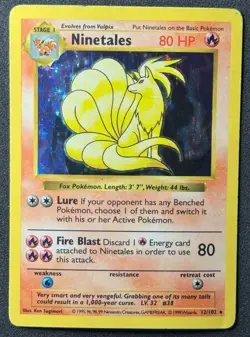 Base Set Pokemon TCG Ninetales Shadowless - Image 1