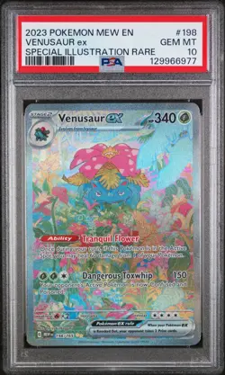 2023 POKEMON MEW EN-151 SPECIAL ILLUSTRATION RARE #198 VENUSAUR EX PSA 10 - Image 1