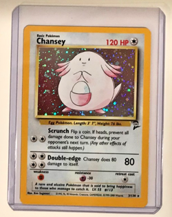 Pokemon Base 2 Chansey 3/130 Foil Holo Rare 120 HP NMM Unplayed WOTC 2000 - Image 2
