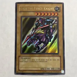 Yugioh Gaia The Fierce Knight LOB-EN006 Ultra Rare Unlimited LP - Image 1