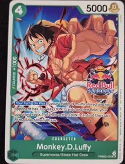 Monkey.D.Luffy PRB02-005 NM Red Bull Double Don Event Stamp Participation Promo - Image 1