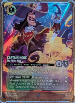 ✨Disney Lorcana Captain Hook - The Pirate King NM Holofoil ✨ - Image 1