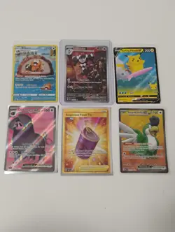 Pokemon Gold Secret Rare/Surfing Pikachu/Illustration Rare/Full Art Holo Cards - Image 1