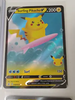 Pokemon Gold Secret Rare/Surfing Pikachu/Illustration Rare/Full Art Holo Cards - Image 5