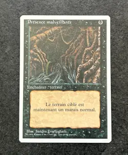 rare FRENCH Limited Edition EVIL PRESENCE Magic: The Gathering 1994 MTG xlnt cnd - Image 1