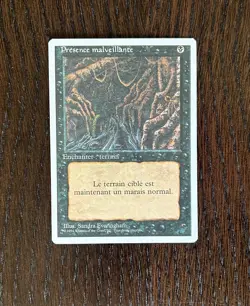 rare FRENCH Limited Edition EVIL PRESENCE Magic: The Gathering 1994 MTG xlnt cnd - Image 2