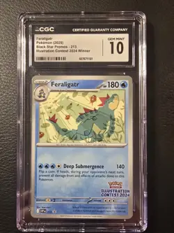 Pokemon Black Star Promos Illustration Contest 2024 Winner Feraligatr CGC 10 - Image 1