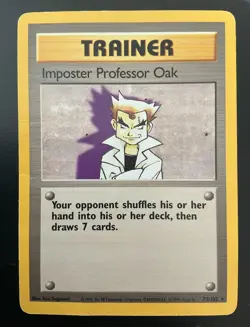 Pokemon Imposter Professor Oak Trainer Card 073/102 Base Set Regular Wotc 1999 - Image 1