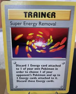 Pokemon TCG Super Energy Removal Base Set 79/102 Vintage Unlimited Rare LP - Image 1