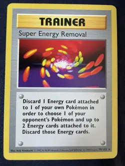 Pokemon TCG Super Energy Removal Base Set 79/102 Vintage Unlimited Rare LP - Image 3