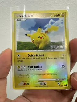 Vintage 2008 Pikachu Platinum Promotional Pokemon Holo Card - Image 1