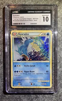 CGC 10 GEM MINT Gyarados 007/034 TCG Classic Blastoise Deck Holo Pokemon 2023 - Image 1