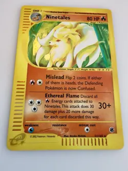 Pokemon TCG Ninetales Holo Rare 21/165 Expedition 2002 Vintage - Image 2
