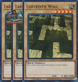 Yugioh! 3x Labyrinth Wall BLMM-EN099 Ultra Rare 1st Ed NM - Image 1