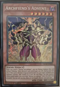 YuGiOh Archfiend's Advent Secret Rare 1st Edition BLTR-EN046 - Image 1