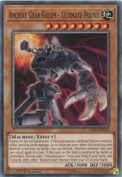 Yugioh Ancient Gear Golem - Ultimate Pound LED2-EN035 Common 1st NM x3 Play Set - Image 1