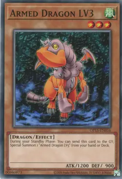 Yugioh Armed Dragon LV3 OP15-EN016 Common NM x3 Play Set - Image 1