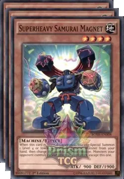 X3 Playset 1st Ed Superheavy Samurai Magnet BOSH-EN008 Yugioh - Image 1