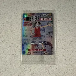 Bandai One Piece CCG Monkey.D.Luffy US Voyage Promo Holo Character Card - Image 1