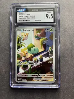 Pokemon TCG Bulbasaur Illustration Rare Holo Sv07 Stellar Crown #143/142 CGC 9.5 - Image 1