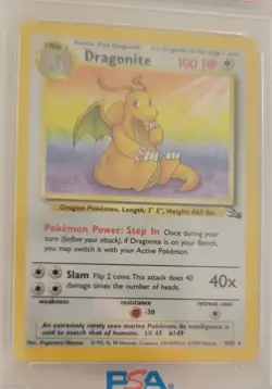 Dragonite PSA 7 Pokemon TCG Fossil 4/62 HOLO Unlimited HOLO RARE GRADED - Image 3