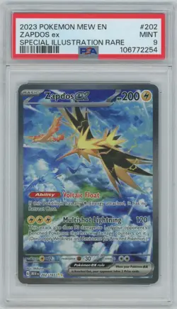Pokemon Zapdos ex 202/165 Sv: Scarlet & Violet 151 Holo PSA 9 - Image 1