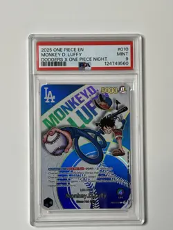 One Piece Night Promo EB02-010 Monkey D. Luffy Dodgers Leader Card PSA 9 - Image 1