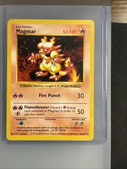 Pokemon TCG Magmar Base Set, Card 36/102 Shadowless - Image 1