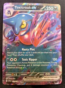 Pokemon TCG Toxicroak EX Scarlet & Violet Base Set Holo Double Rare Card 131/198 - Image 1