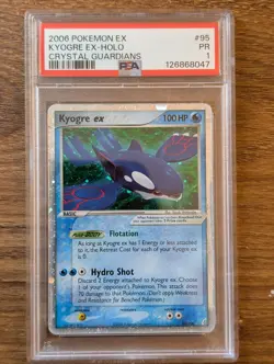 2006 Pokemon EX Crystal Guardians PSA 1 Kyogre EX #95 Holo - Image 1