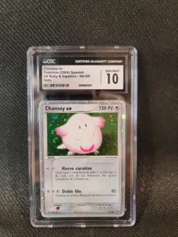 Pokemon Chansey ex EX Ruby & Sapphire Holo Spanish 96/109 CGC 10 Gem Mint - Image 1
